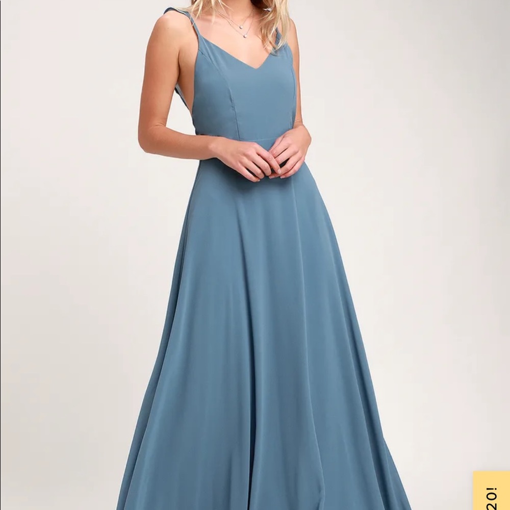 Lulus Meteoric Slate Blue Dress